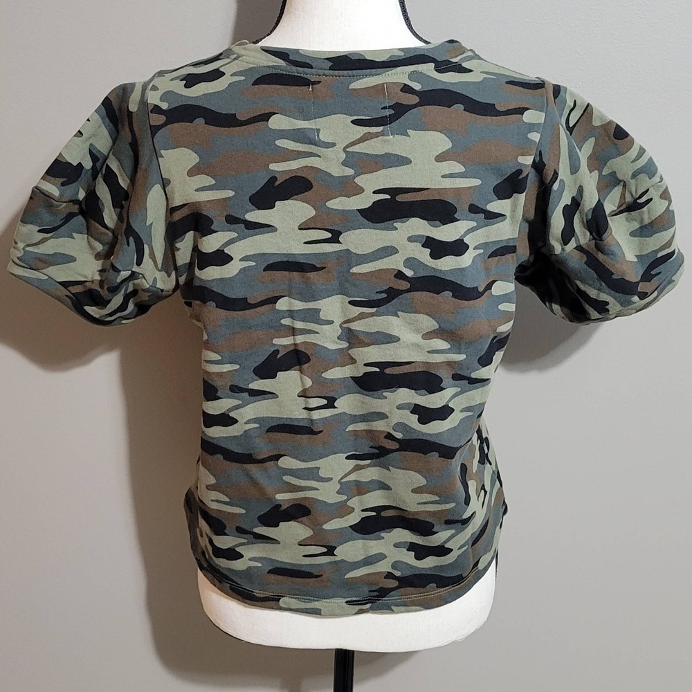 Velvet for Anthropologie Camo Puff Sleeve Tee - Picture 2 of 6